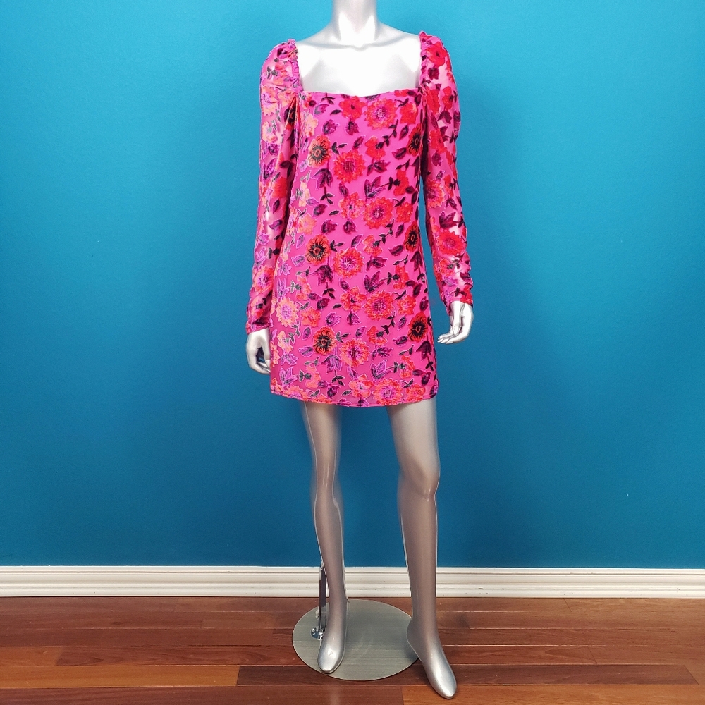 NASTY GAL 1960'S Flower Power Velvet Mini Dress /NWT - Picture 6 of 8